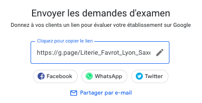 partage formulaire avis google
